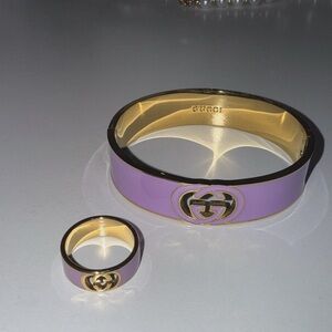 Gucci Lavender and Gold Bracelet Set